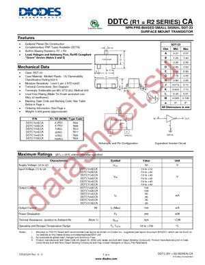 DDTC114ECA-7-F datasheet  